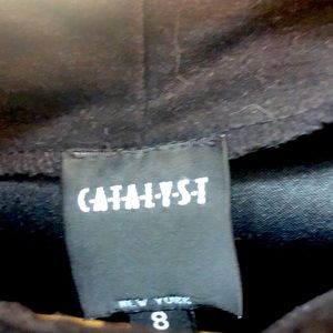 Black faux suede high waisted pant